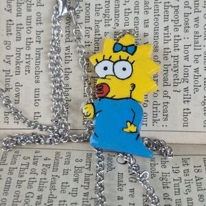 Magie Sympon Blue Cartoon Character Pendant Necklace